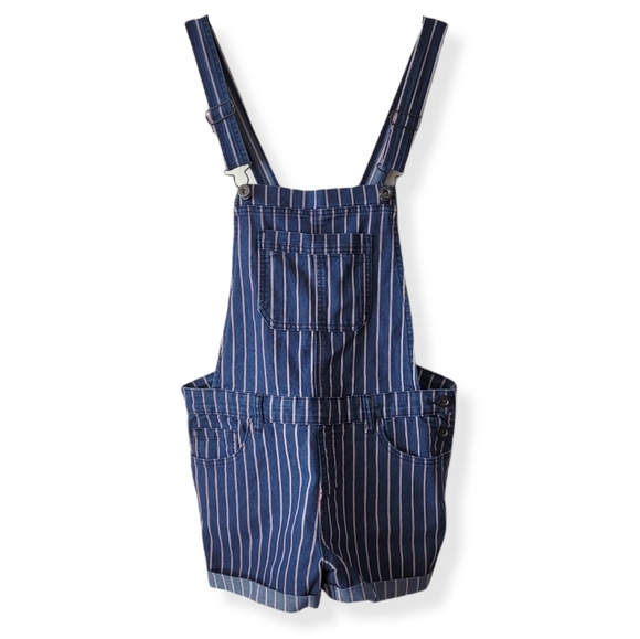 Others Follow Denim - NWT Others Follow Denim Striped Crop Short Overalls Dungarees Size M